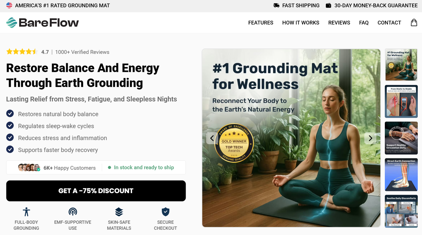 Bareflowmat Grounding Mat