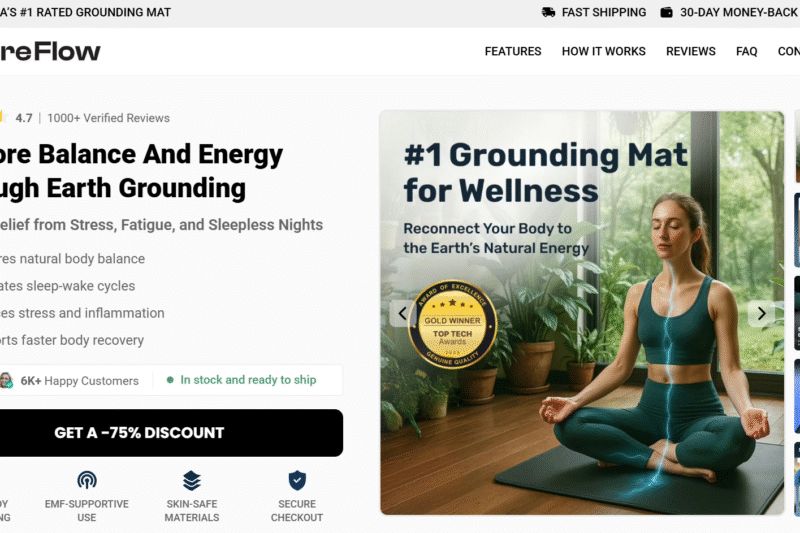Bareflowmat Grounding Mat Reduce Inflammation and Improve Circulation, Shield Your Body From EMF Exposure!